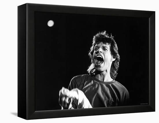 Rolling Stones Lead Singer Mick Jagger Performing at Live Aid-null-Framed Premier Image Canvas