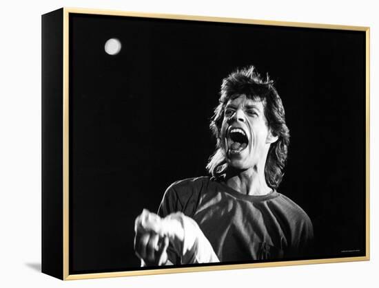 Rolling Stones Lead Singer Mick Jagger Performing at Live Aid-null-Framed Premier Image Canvas