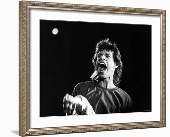 Rolling Stones Lead Singer Mick Jagger Performing at Live Aid-null-Framed Premium Photographic Print