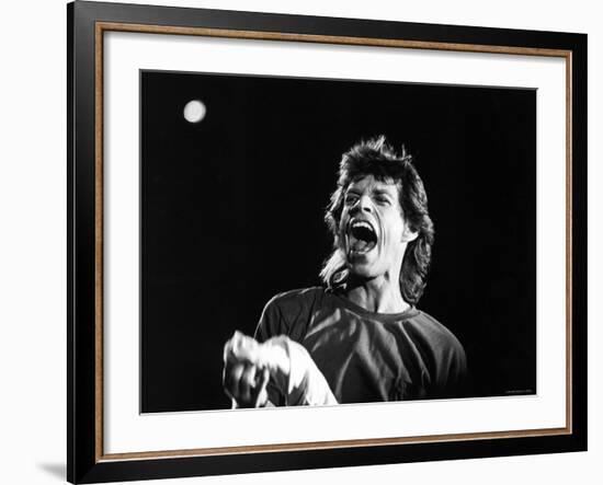 Rolling Stones Lead Singer Mick Jagger Performing at Live Aid-null-Framed Premium Photographic Print