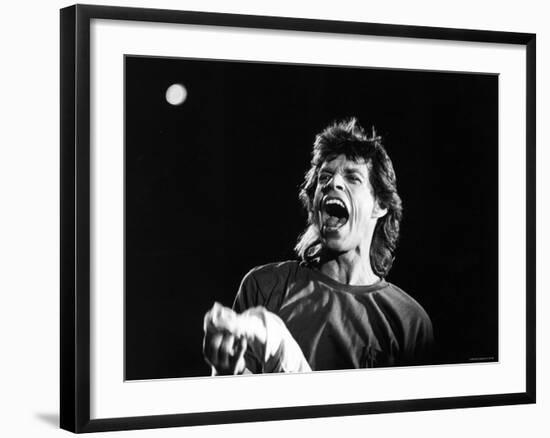 Rolling Stones Lead Singer Mick Jagger Performing at Live Aid-null-Framed Premium Photographic Print