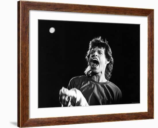 Rolling Stones Lead Singer Mick Jagger Performing at Live Aid-null-Framed Premium Photographic Print