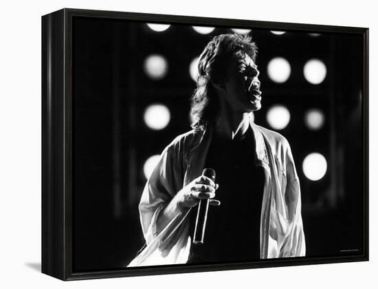 Rolling Stones Lead Singer Mick Jagger Performing at the Live Aid Concert-null-Framed Premier Image Canvas