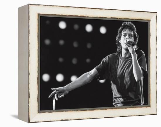 Rolling Stones Lead Singer Mick Jagger Performing at the Live Aid Concert-null-Framed Premier Image Canvas