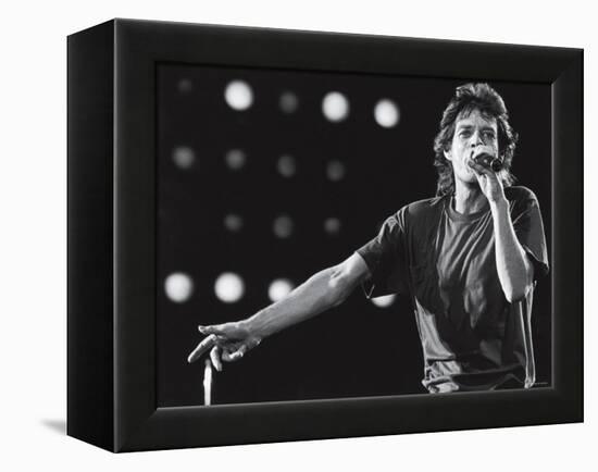 Rolling Stones Lead Singer Mick Jagger Performing at the Live Aid Concert-null-Framed Premier Image Canvas