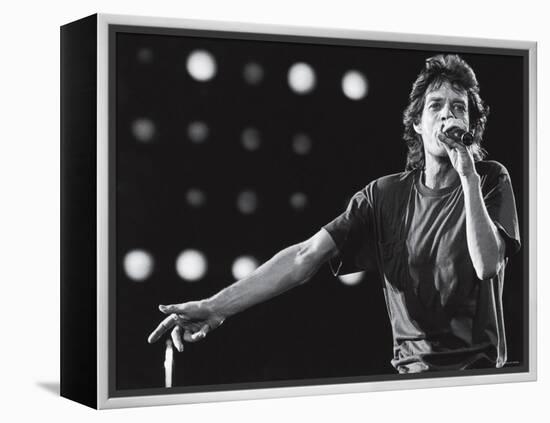 Rolling Stones Lead Singer Mick Jagger Performing at the Live Aid Concert-null-Framed Premier Image Canvas