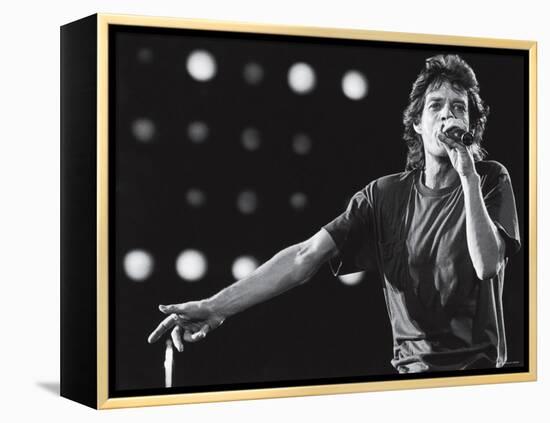 Rolling Stones Lead Singer Mick Jagger Performing at the Live Aid Concert-null-Framed Premier Image Canvas