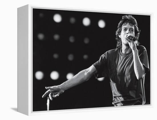 Rolling Stones Lead Singer Mick Jagger Performing at the Live Aid Concert-null-Framed Premier Image Canvas