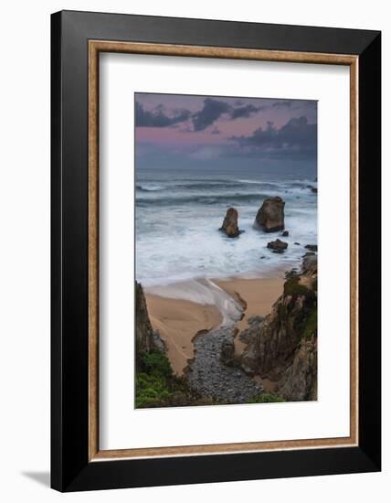 Rolling waves of the Pacific Ocean onto Garrapata Beach in Big Sur, California-Sheila Haddad-Framed Photographic Print