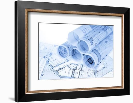 Rolls of Architecture Blueprints and House Plans--Vladimir--Framed Photographic Print