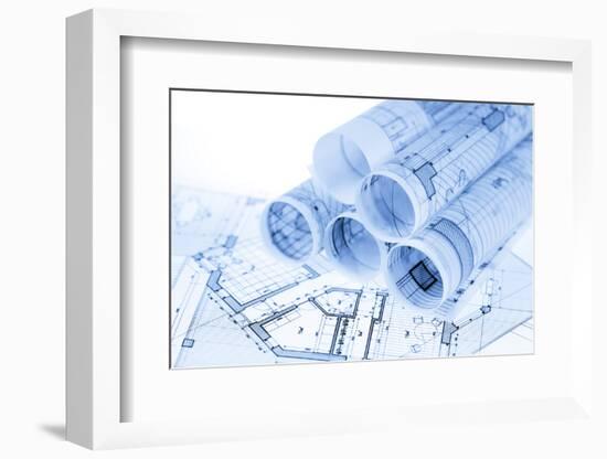 Rolls of Architecture Blueprints and House Plans--Vladimir--Framed Photographic Print