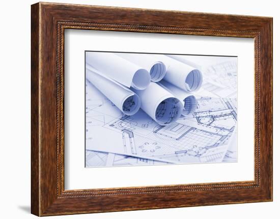 Rolls of Architecture Blueprints--Vladimir--Framed Photographic Print