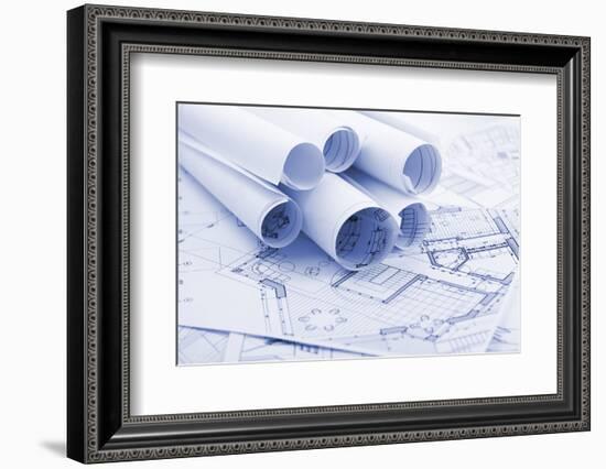 Rolls of Architecture Blueprints--Vladimir--Framed Photographic Print