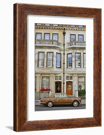 Rolls Royce in front of a typical Residential House in London, South of England-null-Framed Art Print