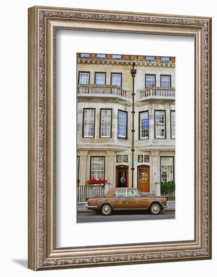 Rolls Royce in front of a typical Residential House in London, South of England-null-Framed Art Print