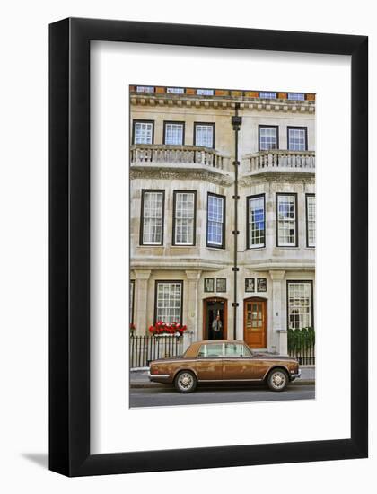 Rolls Royce in front of a typical Residential House in London, South of England-null-Framed Art Print