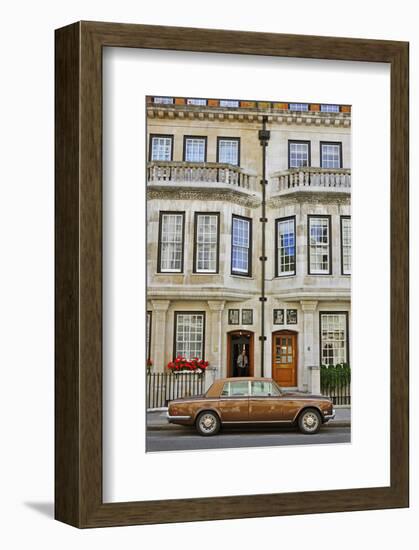 Rolls Royce in front of a typical Residential House in London, South of England-null-Framed Art Print