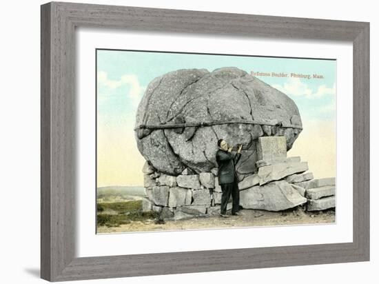 Rollstone Boulder, Fitchburg-null-Framed Art Print