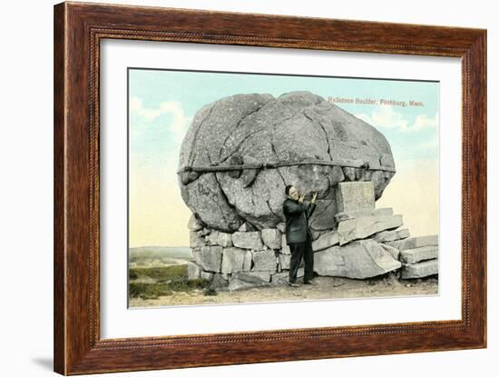 Rollstone Boulder, Fitchburg-null-Framed Art Print