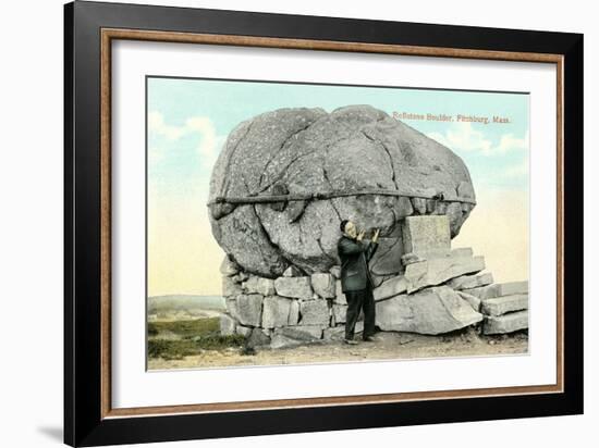 Rollstone Boulder, Fitchburg-null-Framed Art Print