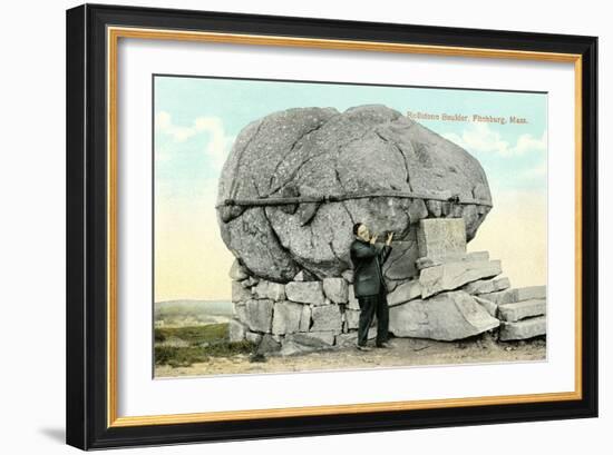 Rollstone Boulder, Fitchburg-null-Framed Art Print