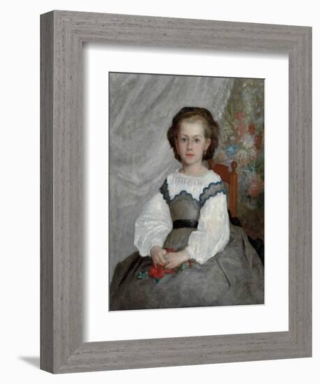 Romaine Lacaux, 1864, by Pierre-Auguste Renoir, 1841-1919, French Impressionist painting,-Pierre-Auguste Renoir-Framed Art Print
