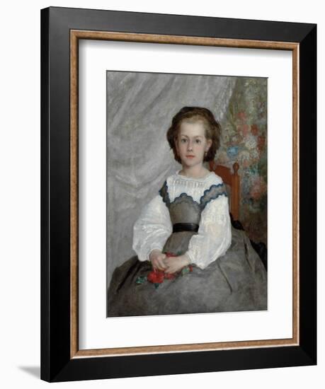 Romaine Lacaux, 1864, by Pierre-Auguste Renoir, 1841-1919, French Impressionist painting,-Pierre-Auguste Renoir-Framed Art Print