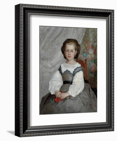 Romaine Lacaux, 1864, by Pierre-Auguste Renoir, 1841-1919, French Impressionist painting,-Pierre-Auguste Renoir-Framed Art Print