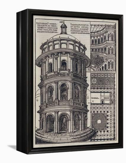 Roman Amphi-Theatre from 'De Architectura'. Reprinted and Translated by Como-null-Framed Premier Image Canvas