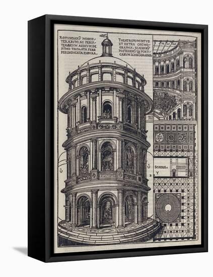 Roman Amphi-Theatre from 'De Architectura'. Reprinted and Translated by Como-null-Framed Premier Image Canvas