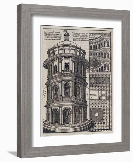 Roman Amphi-Theatre from 'De Architectura'. Reprinted and Translated by Como-null-Framed Giclee Print