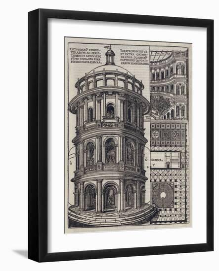 Roman Amphi-Theatre from 'De Architectura'. Reprinted and Translated by Como-null-Framed Giclee Print