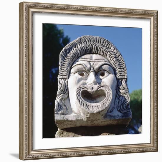 Roman Amphitheatre Carving-null-Framed Photographic Print