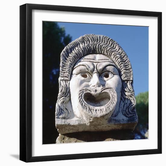 Roman Amphitheatre Carving-null-Framed Photographic Print