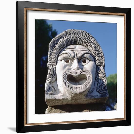 Roman Amphitheatre Carving-null-Framed Photographic Print
