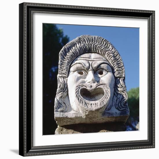 Roman Amphitheatre Carving-null-Framed Photographic Print