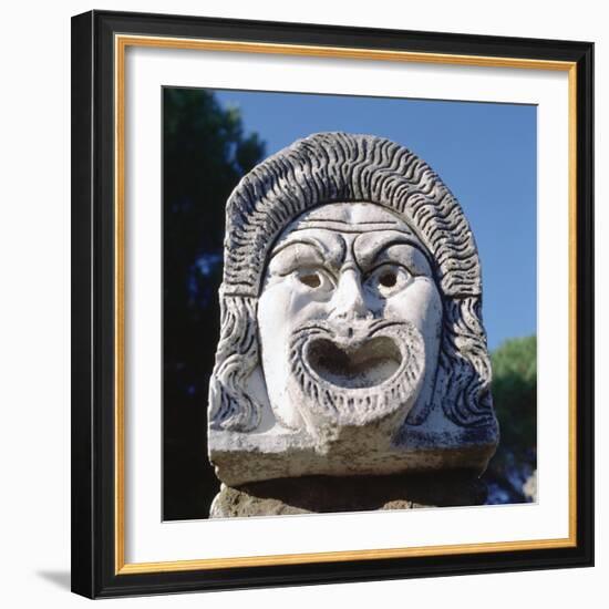 Roman Amphitheatre Carving-null-Framed Photographic Print