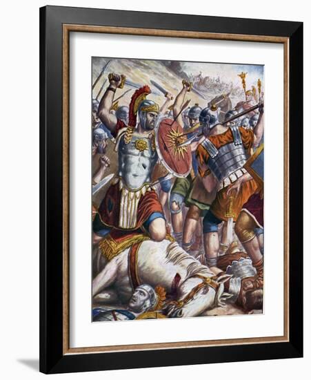 Roman Antiquite: Roman General Lucullus (115-67 Bc) Conquered Tigrane II and the Pontic and Armenia-Tancredi Scarpelli-Framed Giclee Print