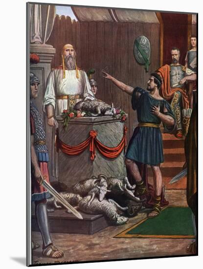 Roman Antiquite, Third Samnite War: Samnite Ceremony and Sacrifice in Tribute to the Deities Before-Tancredi Scarpelli-Mounted Giclee Print