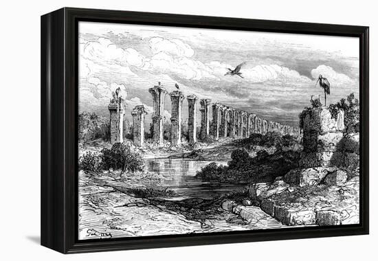 Roman Aqueduct, Merida, Spain, 19th Century-Gustave Doré-Framed Premier Image Canvas