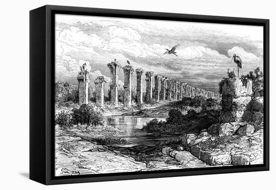 Roman Aqueduct, Merida, Spain, 19th Century-Gustave Doré-Framed Premier Image Canvas