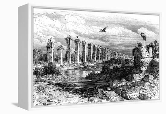 Roman Aqueduct, Merida, Spain, 19th Century-Gustave Doré-Framed Premier Image Canvas