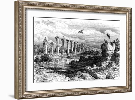 Roman Aqueduct, Merida, Spain, 19th Century-Gustave Doré-Framed Giclee Print