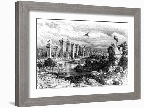 Roman Aqueduct, Merida, Spain, 19th Century-Gustave Doré-Framed Giclee Print
