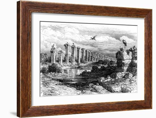 Roman Aqueduct, Merida, Spain, 19th Century-Gustave Doré-Framed Giclee Print