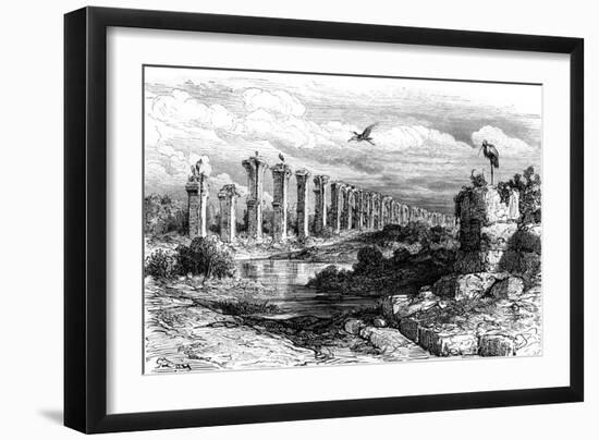 Roman Aqueduct, Merida, Spain, 19th Century-Gustave Doré-Framed Giclee Print