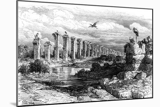 Roman Aqueduct, Merida, Spain, 19th Century-Gustave Doré-Mounted Giclee Print