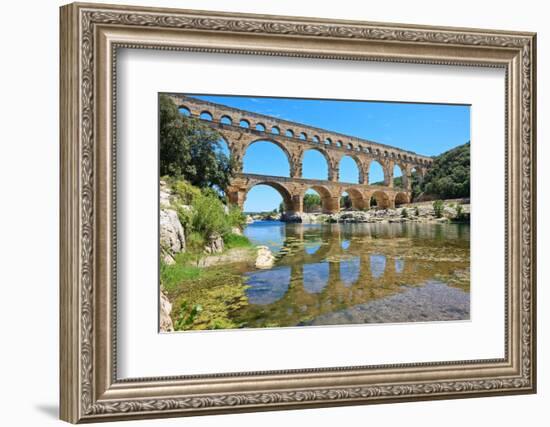 Roman Aqueduct Pont Du Gard, Languedoc, France. Unesco Site.-stevanzz-Framed Photographic Print