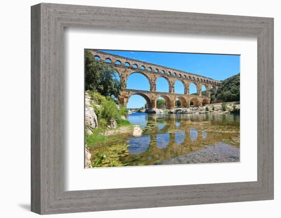 Roman Aqueduct Pont Du Gard, Languedoc, France. Unesco Site.-stevanzz-Framed Photographic Print