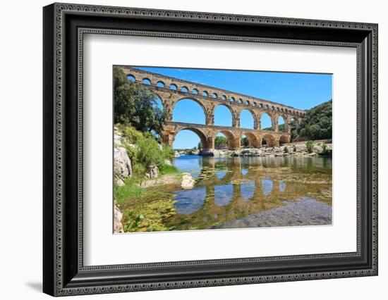 Roman Aqueduct Pont Du Gard, Languedoc, France. Unesco Site.-stevanzz-Framed Photographic Print